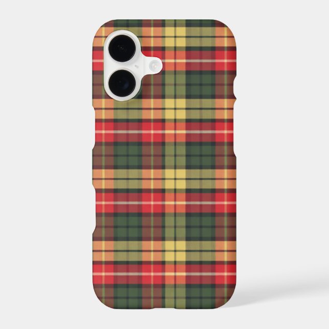 Modern Colorful Festive Plaid Pattern iPhone Case (Back)