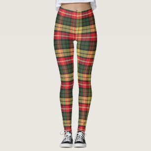 Modern Colorful Festive Plaid Pattern Leggings