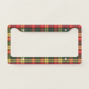 Modern Colorful Festive Plaid Pattern License Plate Frame