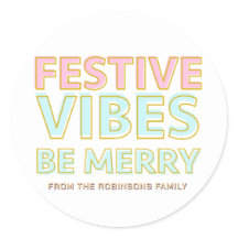 Modern Colorful  Festive Vibes Be Merry Trendy