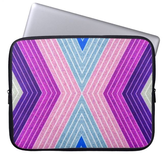Modern Colorful Fiber Chevron Laptop Sleeve (Front)