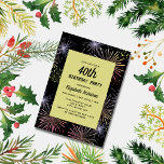 Modern Colorful Fireworks Golden Black Birthday  Invitation<br><div class="desc">Modern and simple birthday invitation with a fireworks background.
Can be customized for any age!</div>