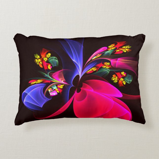 Modern Colorful Floral Abstract Art Pattern #06 Accent Pillow (Front)