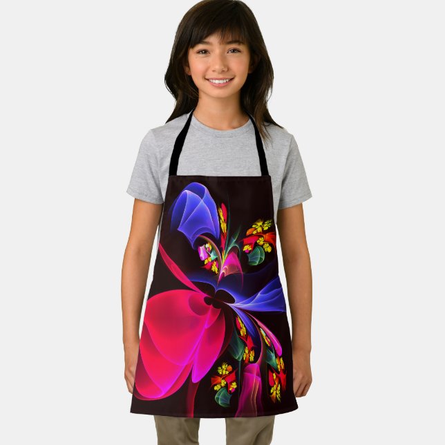 Modern Colorful Floral Abstract Art Pattern #06 Apron (Insitu)