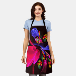 Modern Colorful Floral Abstract Art Pattern #06 Apron