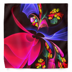 Modern Colorful Floral Abstract Art Pattern #06 Bandana