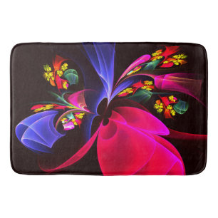 Modern Colorful Floral Abstract Art Pattern #06 Bath Mat