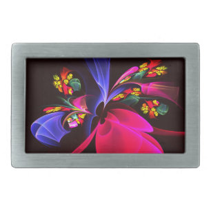 Modern Colorful Floral Abstract Art Pattern #06 Belt Buckle