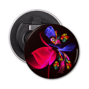 Modern Colorful Floral Abstract Art Pattern #06 Bottle Opener