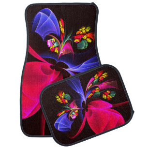 Modern Colorful Floral Abstract Art Pattern #06 Car Floor Mat