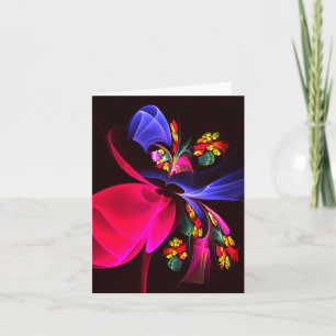 Modern Colorful Floral Abstract Art Pattern #06 Card