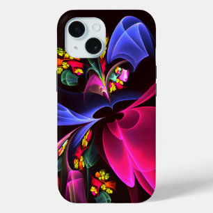 Modern Colorful Floral Abstract Art Pattern #06 iPhone 15 Case
