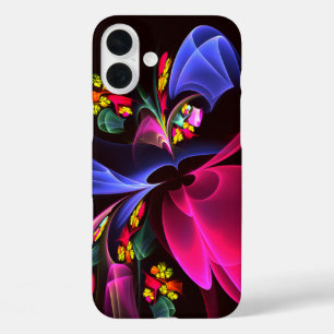 Modern Colorful Floral Abstract Art Pattern #06 iPhone 16 Plus Case