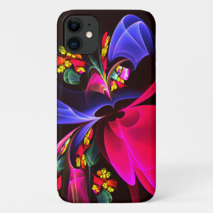 Modern Colorful Floral Abstract Art Pattern #06 iPhone 11 Case
