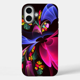 Modern Colorful Floral Abstract Art Pattern #06 iPhone 16 Plus Case