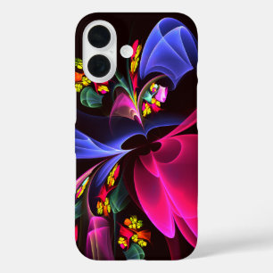 Modern Colorful Floral Abstract Art Pattern #06 iPhone 16 Case