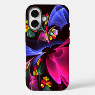 Modern Colorful Floral Abstract Art Pattern #06 iPhone 16 Case