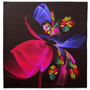 Modern Colorful Floral Abstract Art Pattern #06 Cloth Napkin