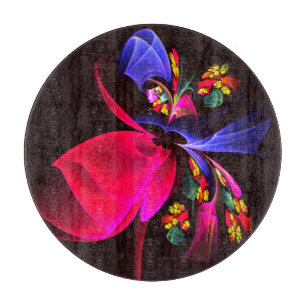 Modern Colorful Floral Abstract Art Pattern #06 Cutting Board