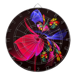 Modern Colorful Floral Abstract Art Pattern #06 Dart Board