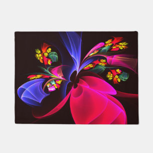 Modern Colorful Floral Abstract Art Pattern #06 Doormat