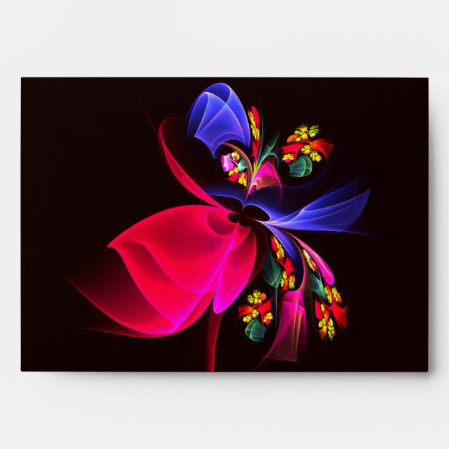Modern Colorful Floral Abstract Art Pattern #06 Envelope (Front)