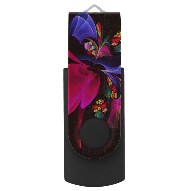 Modern Colorful Floral Abstract Art Pattern #06 Flash Drive (Front Vertical)