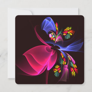 Modern Colorful Floral Abstract Art Pattern #06 Invitation