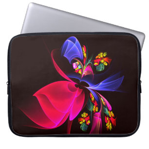 Modern Colorful Floral Abstract Art Pattern #06 Laptop Sleeve