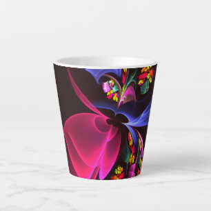 Modern Colorful Floral Abstract Art Pattern #06 Latte Mug