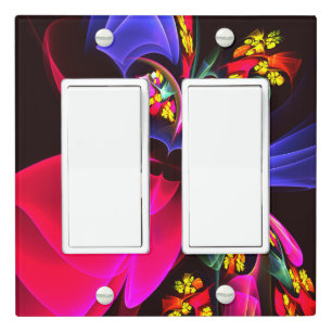 Modern Colorful Floral Abstract Art Pattern #06 Light Switch Cover