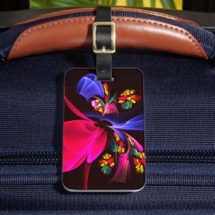 Modern Colorful Floral Abstract Art Pattern #06 Luggage Tag