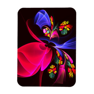 Modern Colorful Floral Abstract Art Pattern #06 Magnet