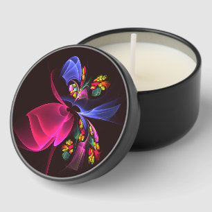 Modern Colorful Floral Abstract Art Pattern #06 Mini Candle Favors