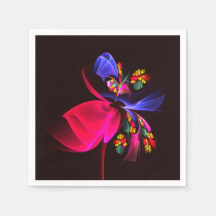 Modern Colorful Floral Abstract Art Pattern #06 Napkins