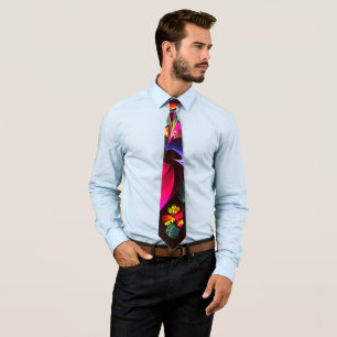 Modern Colorful Floral Abstract Art Pattern #06 Neck Tie