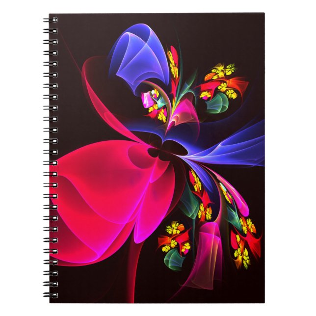 Modern Colorful Floral Abstract Art Pattern #06 Notebook (Front)