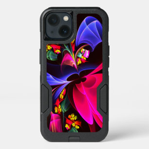 Modern Colorful Floral Abstract Art Pattern #06 iPhone 13 Case