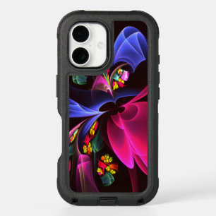 Modern Colorful Floral Abstract Art Pattern #06 iPhone 16 Case