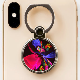 Modern Colorful Floral Abstract Art Pattern #06 Phone Ring Stand