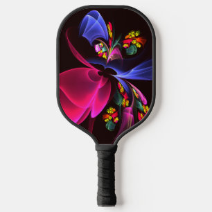 Modern Colorful Floral Abstract Art Pattern #06 Pickleball Paddle