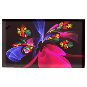 Modern Colorful Floral Abstract Art Pattern #06 Place Card Holder