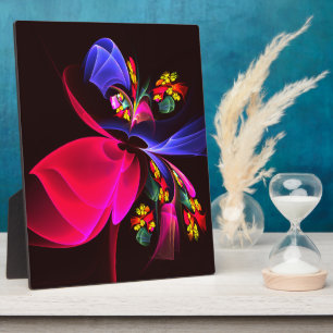 Modern Colorful Floral Abstract Art Pattern #06 Plaque