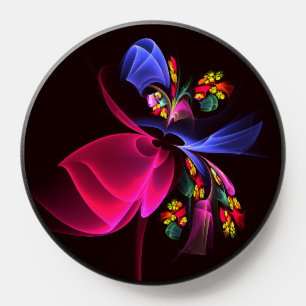 Modern Colorful Floral Abstract Art Pattern #06 PopSocket