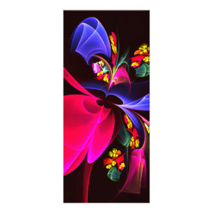 Modern Colorful Floral Abstract Art Pattern #06 Rack Card