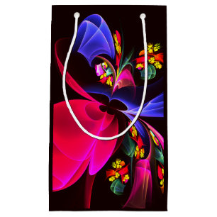 Modern Colorful Floral Abstract Art Pattern #06 Small Gift Bag