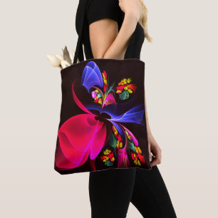 Modern Colorful Floral Abstract Art Pattern #06 Tote Bag