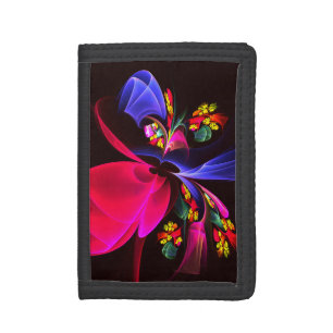 Modern Colorful Floral Abstract Art Pattern #06 Tri-fold Wallet