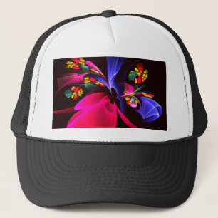 Modern Colorful Floral Abstract Art Pattern #06 Trucker Hat
