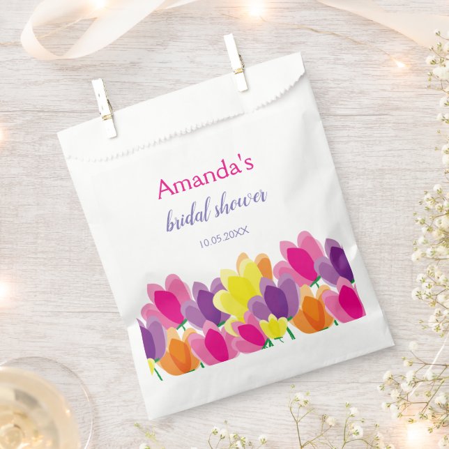 Modern Colorful Floral Favor Bag (Clipped)